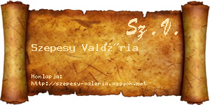 Szepesy Valéria névjegykártya