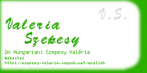 valeria szepesy business card